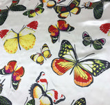 Butterflies on White - Silk Charmeuse