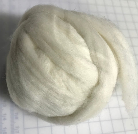 Natural White - Finest Romney & Merino Wool Roving (.5 Oz)