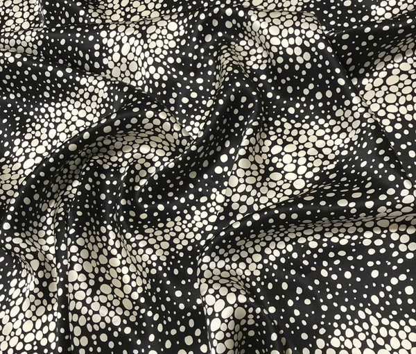 Black and White Bubble Dots - Silk Charmeuse – Prism Fabrics & Crafts