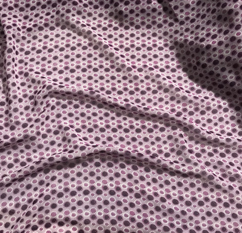 Lilac & Grape Dots - Polyester Crepe Chiffon Fabric