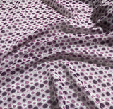 Lilac & Grape Dots - Polyester Crepe Chiffon Fabric