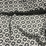 Black & White Geometric - Polyester Chiffon Fabric