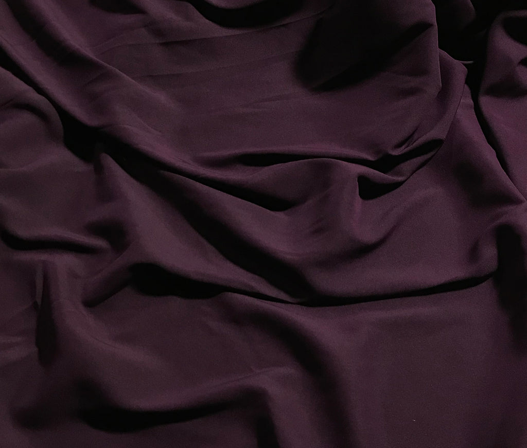 Deep Purple - Polyester Satin Faced Chiffon Fabric