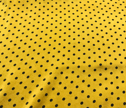 Mustard Yellow & Black Polka Dots - Hand Dyed Silk Charmeuse Fabric – Prism  Fabrics & Crafts