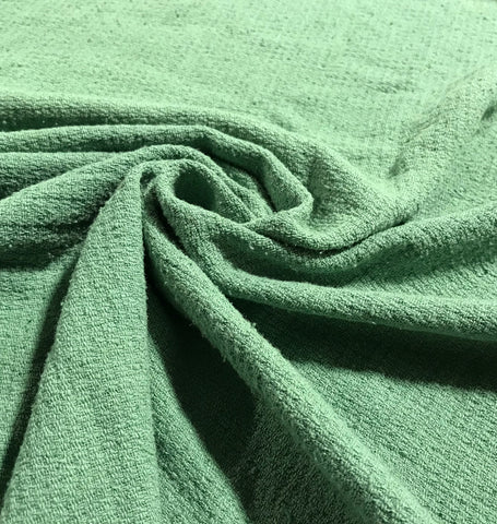Sage Green - Hand Dyed Squares Weave Silk Noil