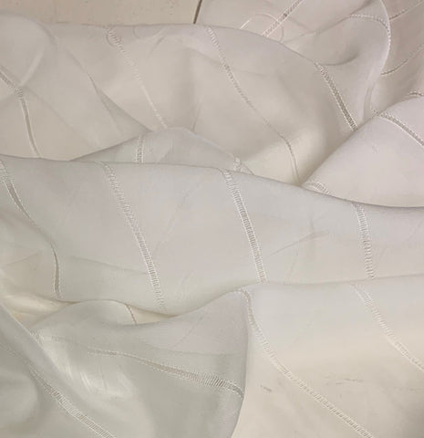 White Fagoting in Silk Chiffon Fabric