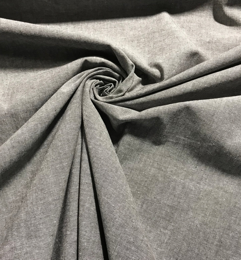 Gray 100% Cotton Chambray Fabric