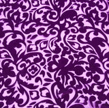 Royal Purple Scroll - Hand Dyed Burnout Silk Velvet
