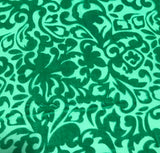Emerald Green Scroll - Hand Dyed Burnout Silk Velvet