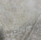 Taupe Gray Scroll - Hand Dyed Burnout Silk Velvet