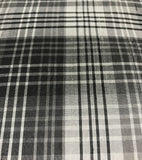 Gray Plaid - Silk Dupioni Fabric - 2 Yards, 14" x 54" Remnant