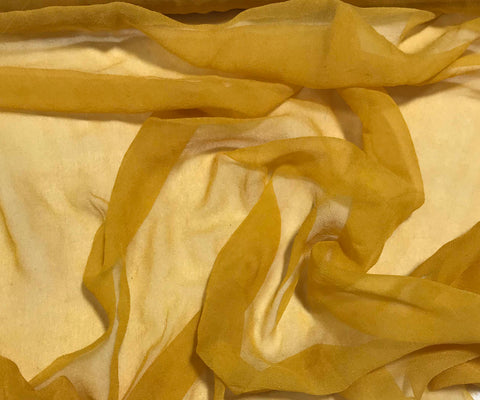 Honey Mustard Yellow - 3mm Hand Dyed Silk Gauze Chiffon