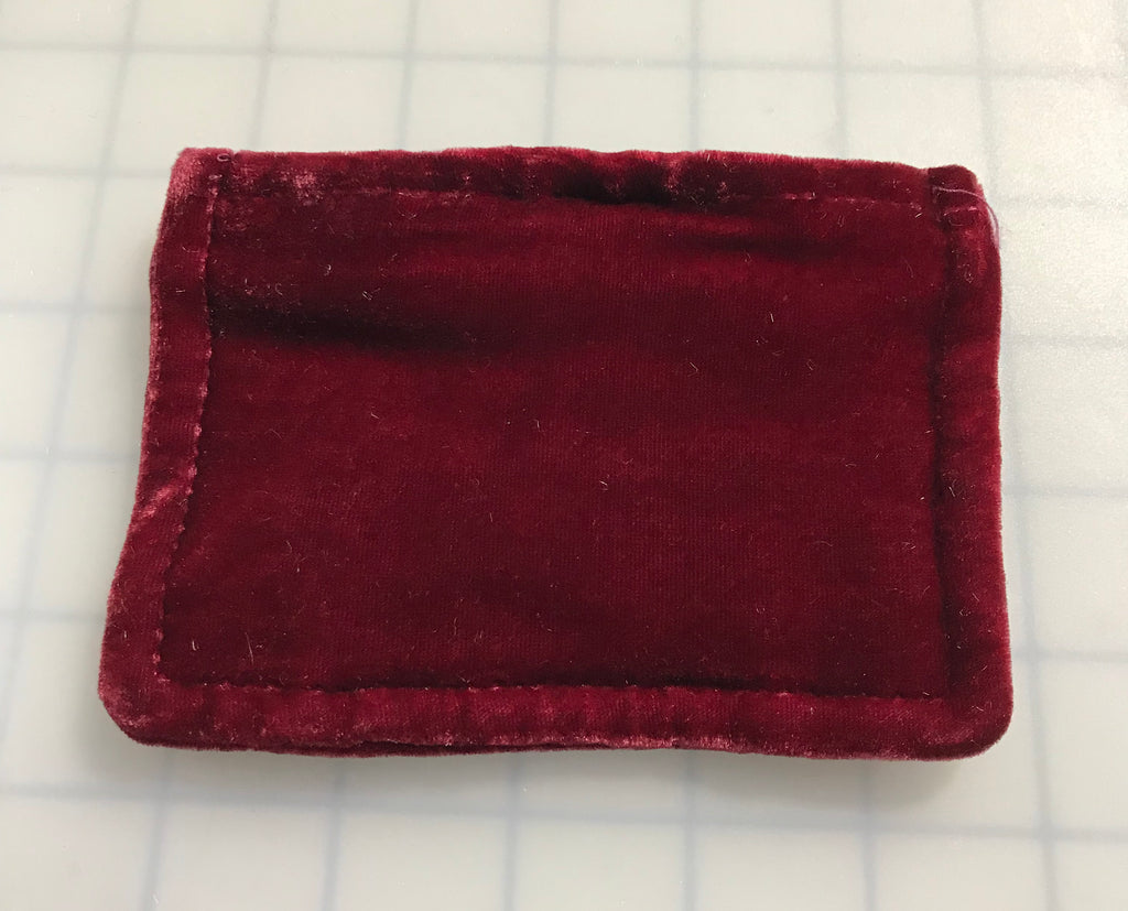 Cranberry Red Hand Dyed Silk Velvet Zipper Pouch