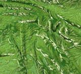 Apple Green Floral - Hand Dyed Burnout Silk Velvet