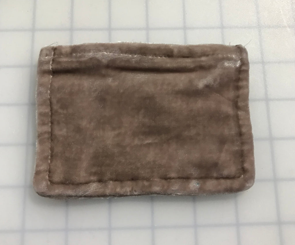 Taupe Gray Hand Dyed Silk Velvet Zipper Pouch