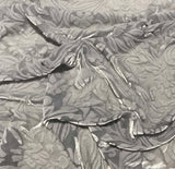Pearl Gray Floral - Hand Dyed Burnout Silk Velvet