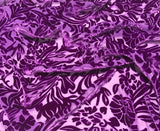 Purple Floral - Hand Dyed Burnout Silk Velvet