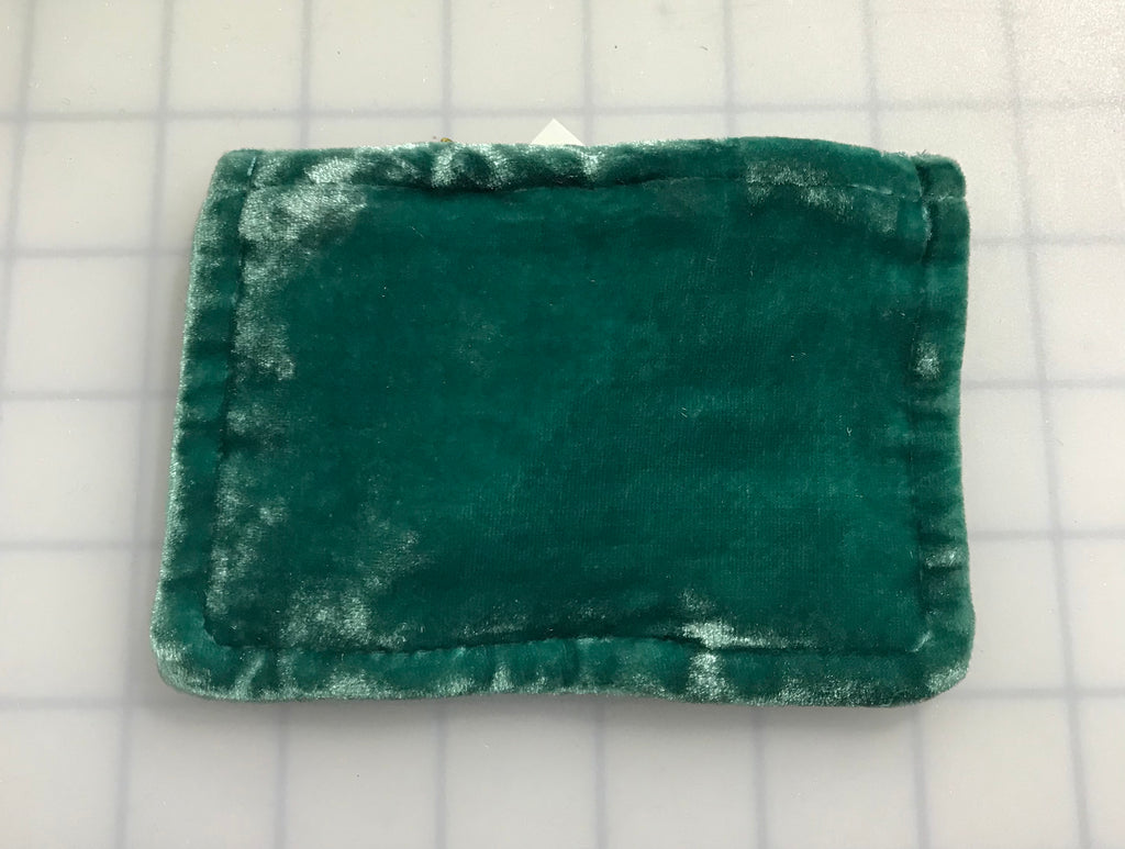 Teal Blue Hand Dyed Silk Velvet Zipper Pouch