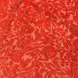 Blood Orange Floral - Hand Dyed Burnout Silk Velvet