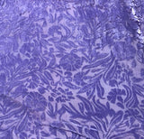 Lavender Purple Floral - Hand Dyed Burnout Silk Velvet