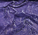 Lavender Purple Floral - Hand Dyed Burnout Silk Velvet
