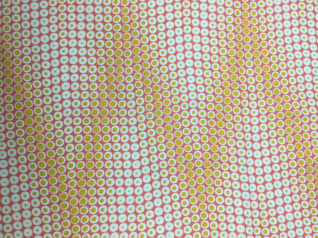 Golden Yellow Chevron Dots - Rayon Challis Fabric