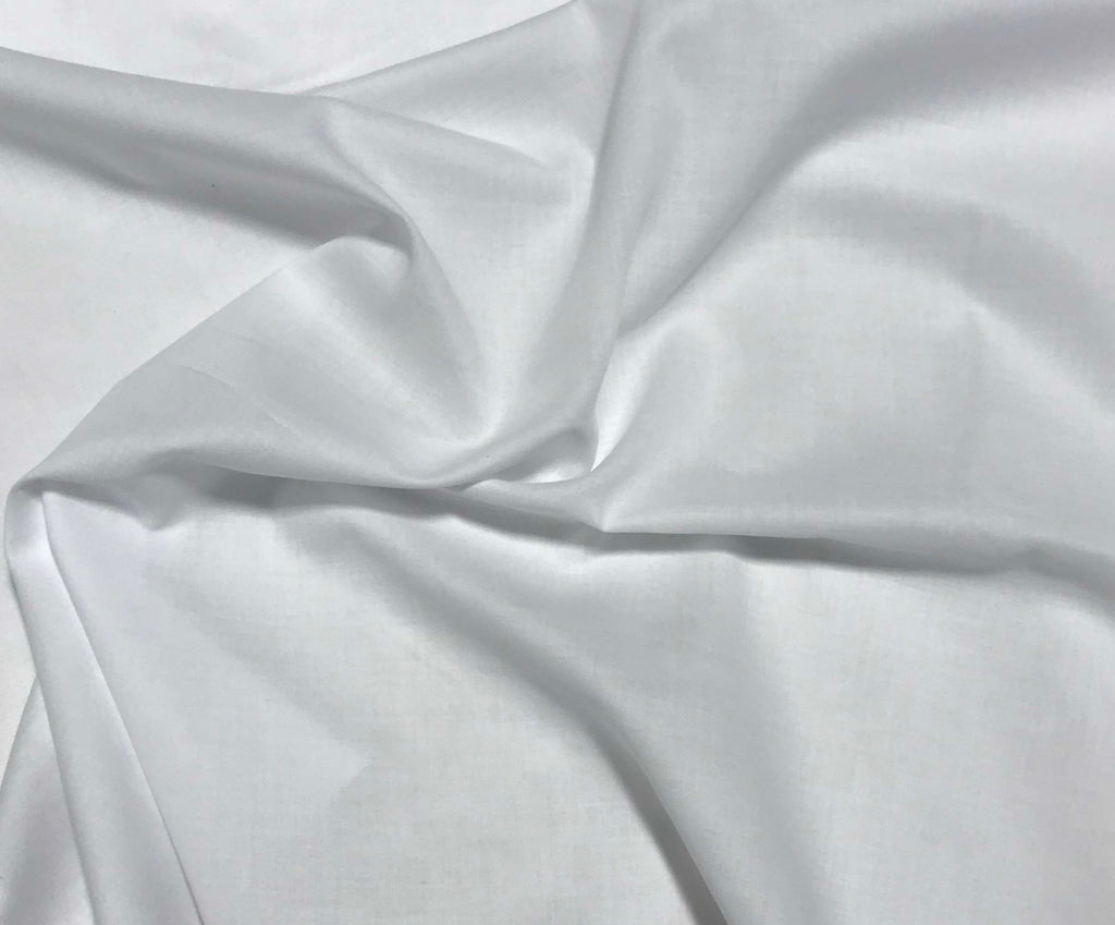 45 100% Cotton Broadcloth Fabric White, by the yard