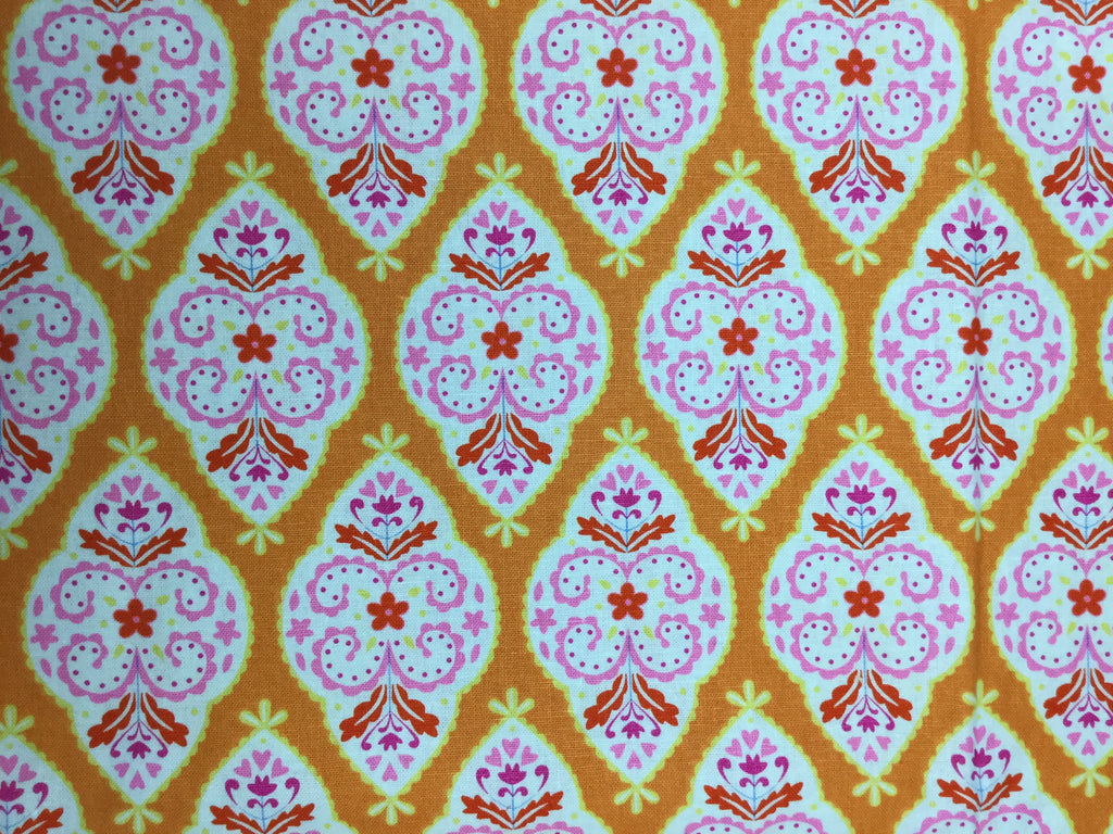 Bubblegum/Lime/Orange - Floral Sunshine - Dena-  Cotton Linen Fabric