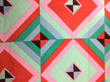 Sky Pyramid - Red/Emerald by Amy Butler - Cotton Linen Fabric
