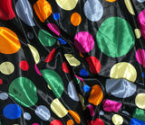 Multi Colored Polka Dots - Faux Silk Charmeuse Satin Fabric