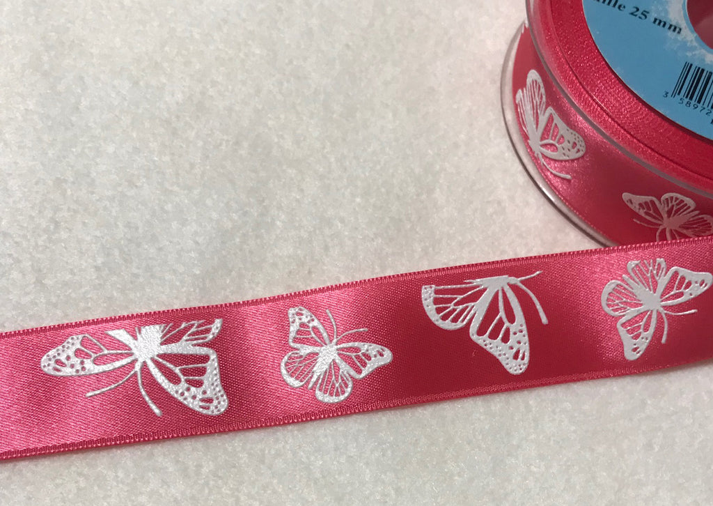 Butterfly Satin Ribbon Trim Made in France 1" ( 3 Colors to choose from)