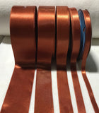Rust Double Sided Satin Ribbon - Made in France (5 Widths to choose from)