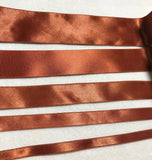 Rust Double Sided Satin Ribbon - Made in France (5 Widths to choose from)