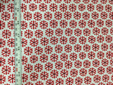 Benartex - Knitty Kitty Jax Snowflake Flower Red - Cotton Quilting Fabric