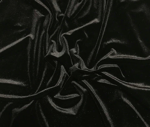 Black - Stretch Polyester Velvet Fabric