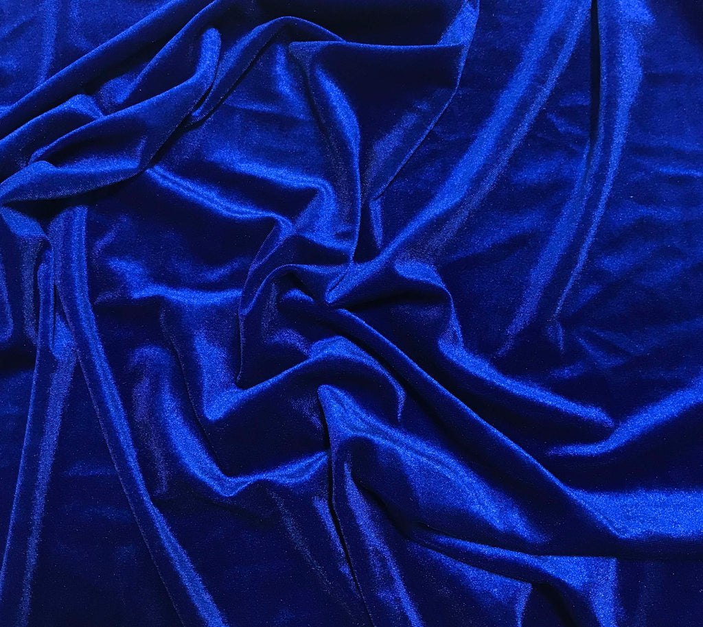 Royal Blue - Stretch Polyester Velvet Fabric