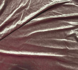 Iridescent Pewter/ Burgundy - Stretch Polyester Velvet Fabric