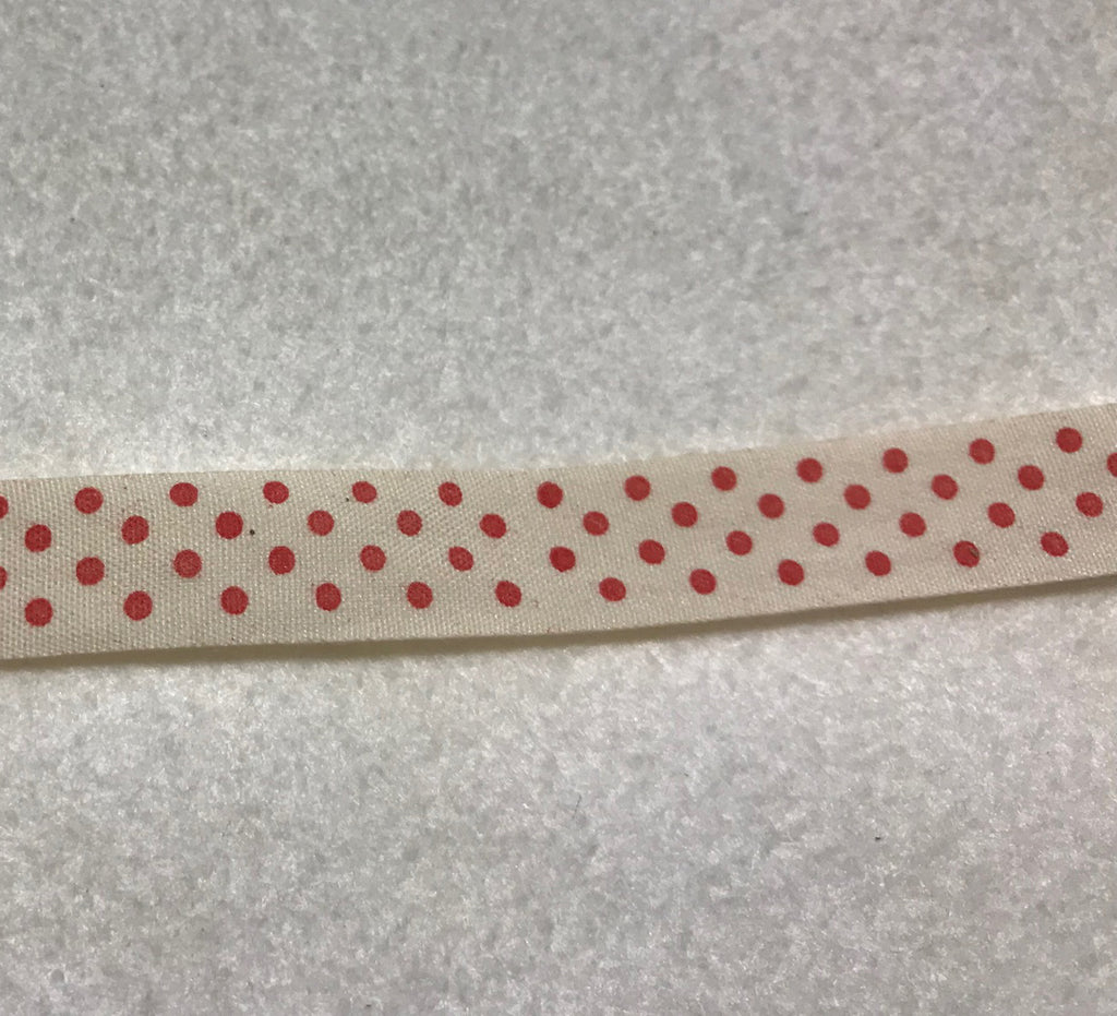 100% Cotton Polka Dot Ribbon Trim Made in France 9/16" wide (2 Colors to choose from)