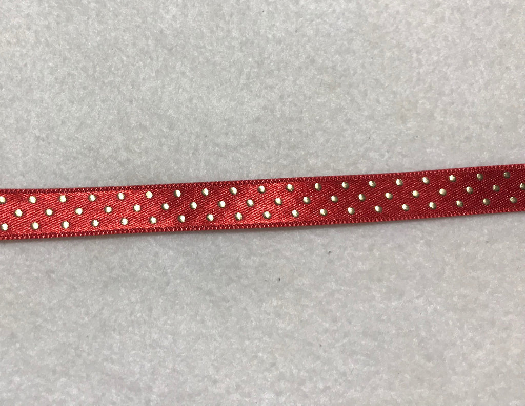 Metallic Polka Dot Satin Ribbon Trim Made in France 1/2" wide (8 Colors to choose from)
