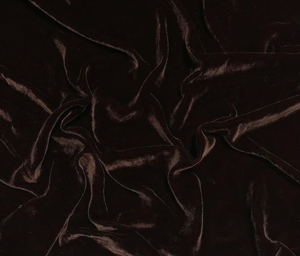 Chocolate Brown - Silk Velvet Fabric