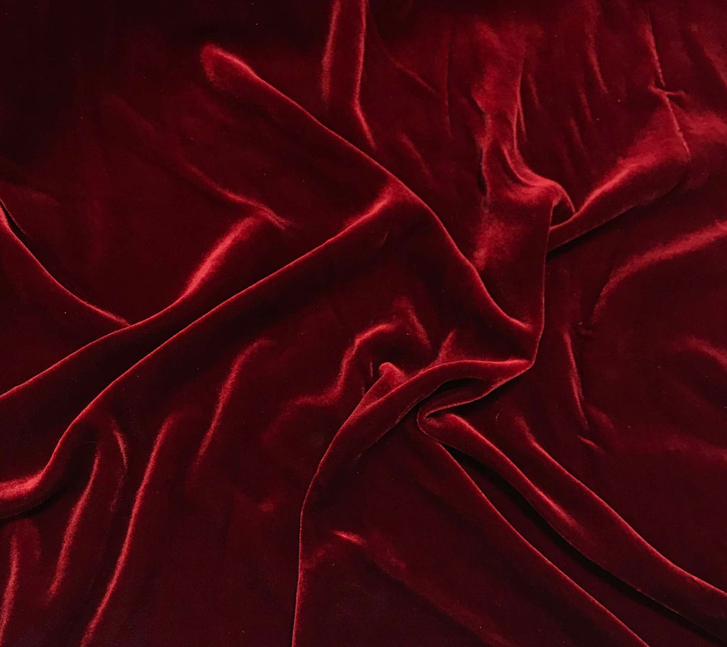 Iridescent Brick Red - Silk Velvet Fabric