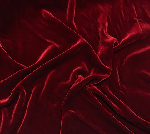 Iridescent Brick Red - Silk Velvet Fabric