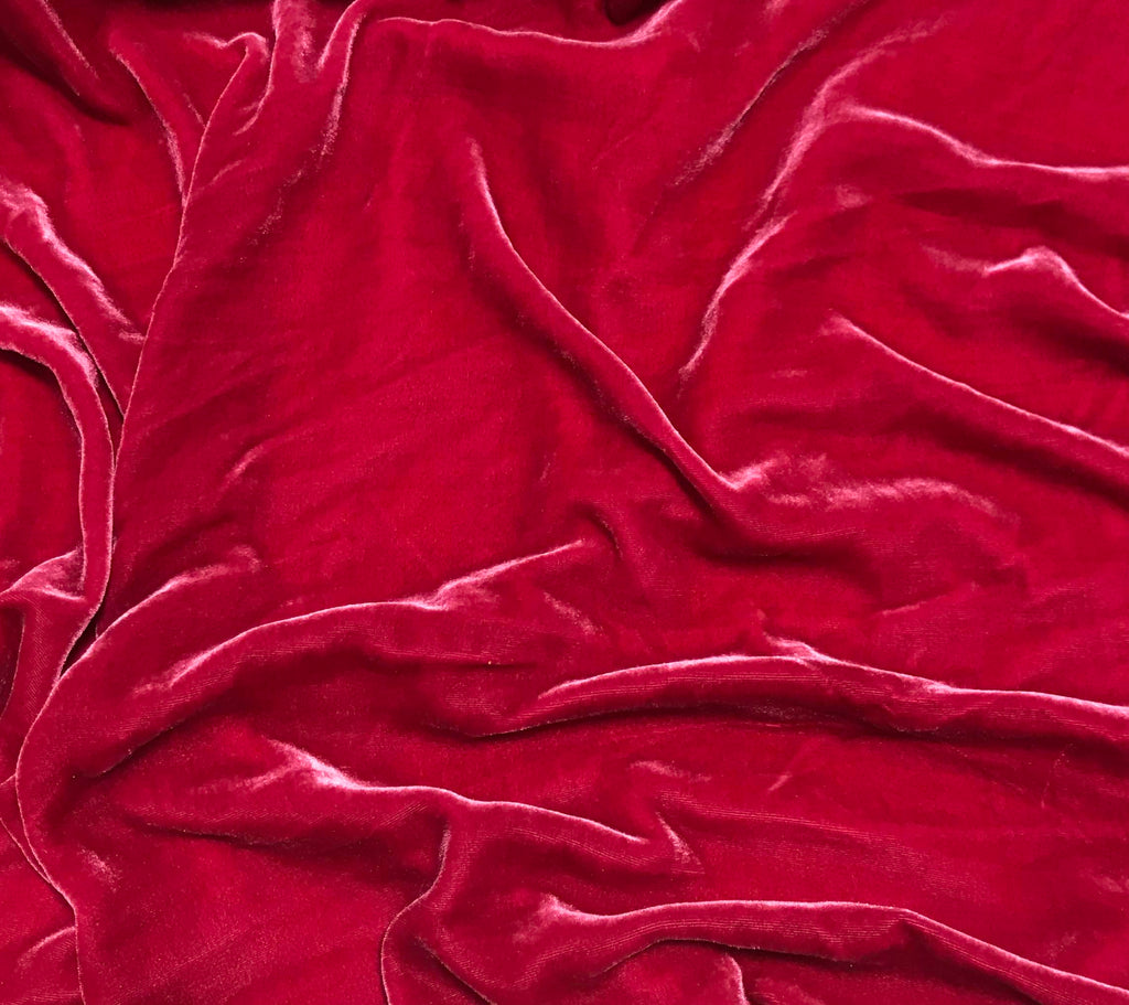 Red Silk Velvet Fabric