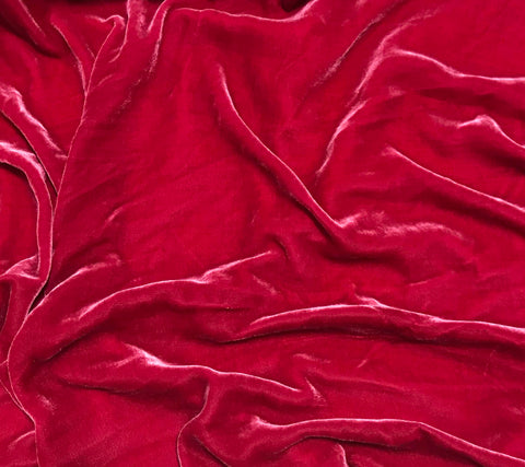 Hot Pink - Silk Velvet Fabric