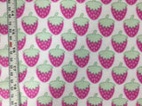 Pink Strawberries - David Textiles - Cotton Flannel Fabric