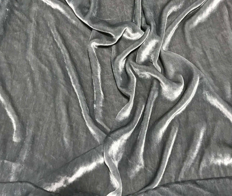 Silver Gray - Silk Velvet Fabric