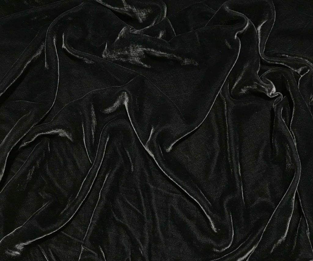 Charcoal Gray - Silk Velvet Fabric