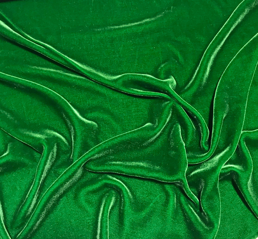 Kelly Green - Silk Velvet Fabric