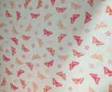 Pink & Peach Butterflies - Rayon/Linen Fabric