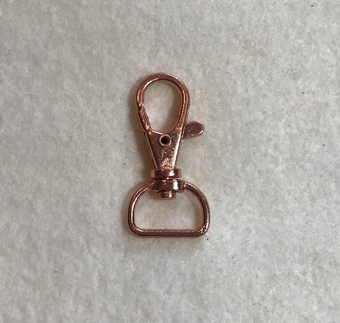 Rose Gold Carabiner Closure Latch with D-ring Purse Hardware - Dill Buttons Brand (4 Sizes to Choose From)